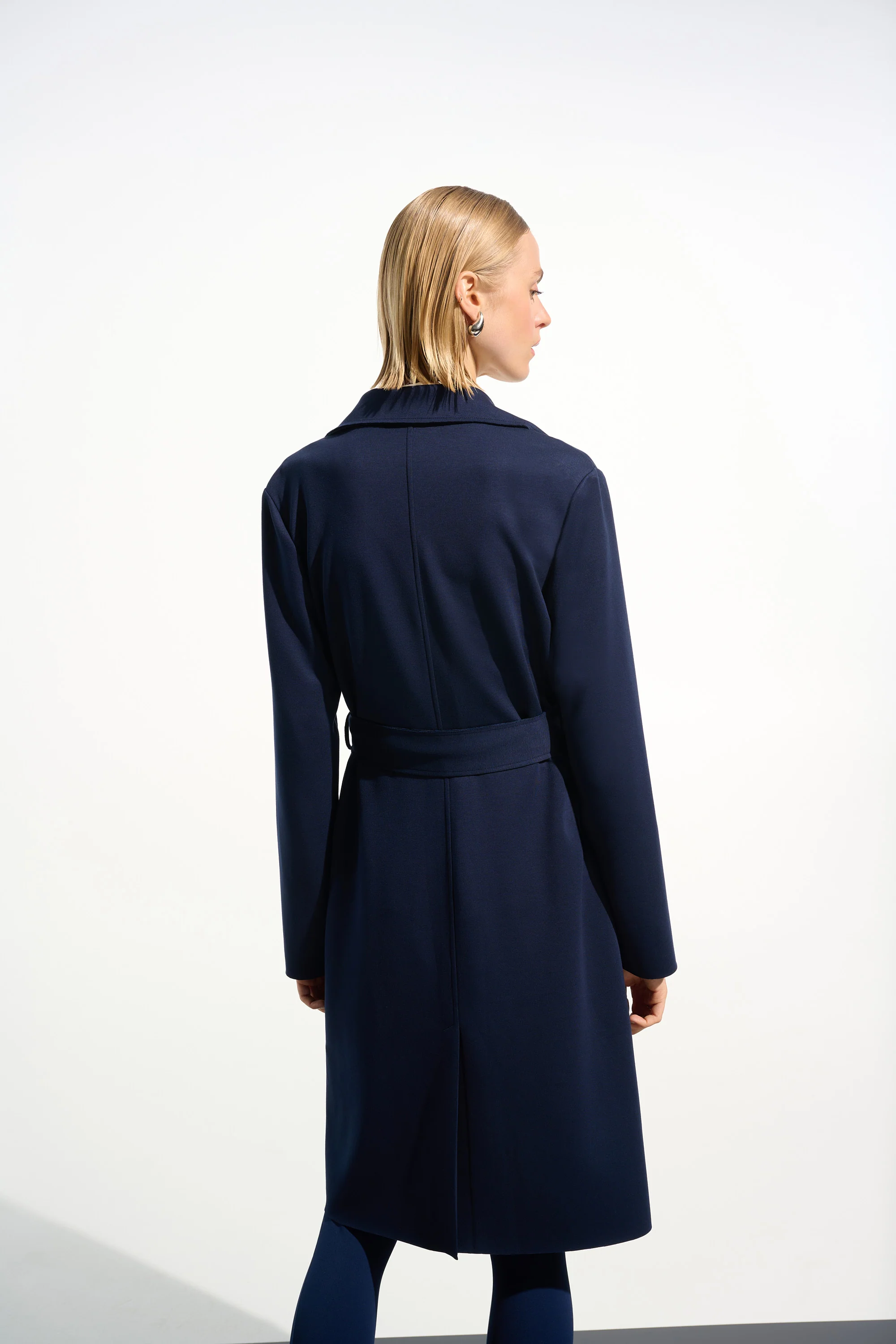 Jersey Straight Coat With Sash - Image 5