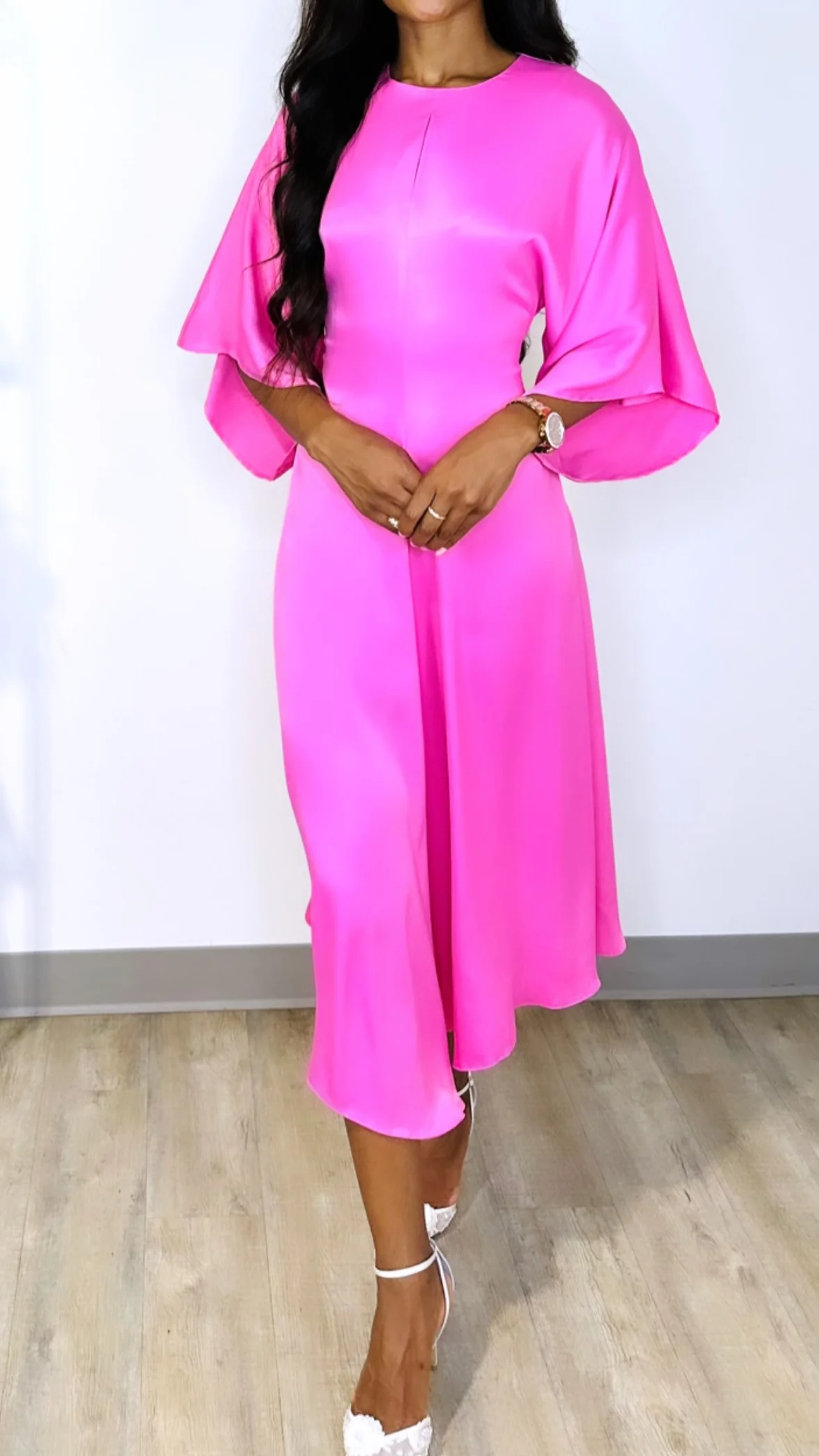 Loire Flared Dress Pink - Image 3
