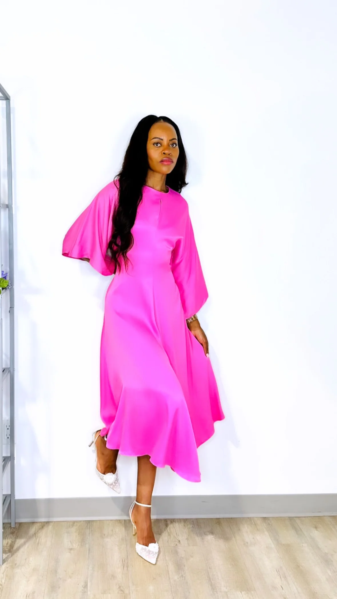 Loire Flared Dress Pink - Image 4