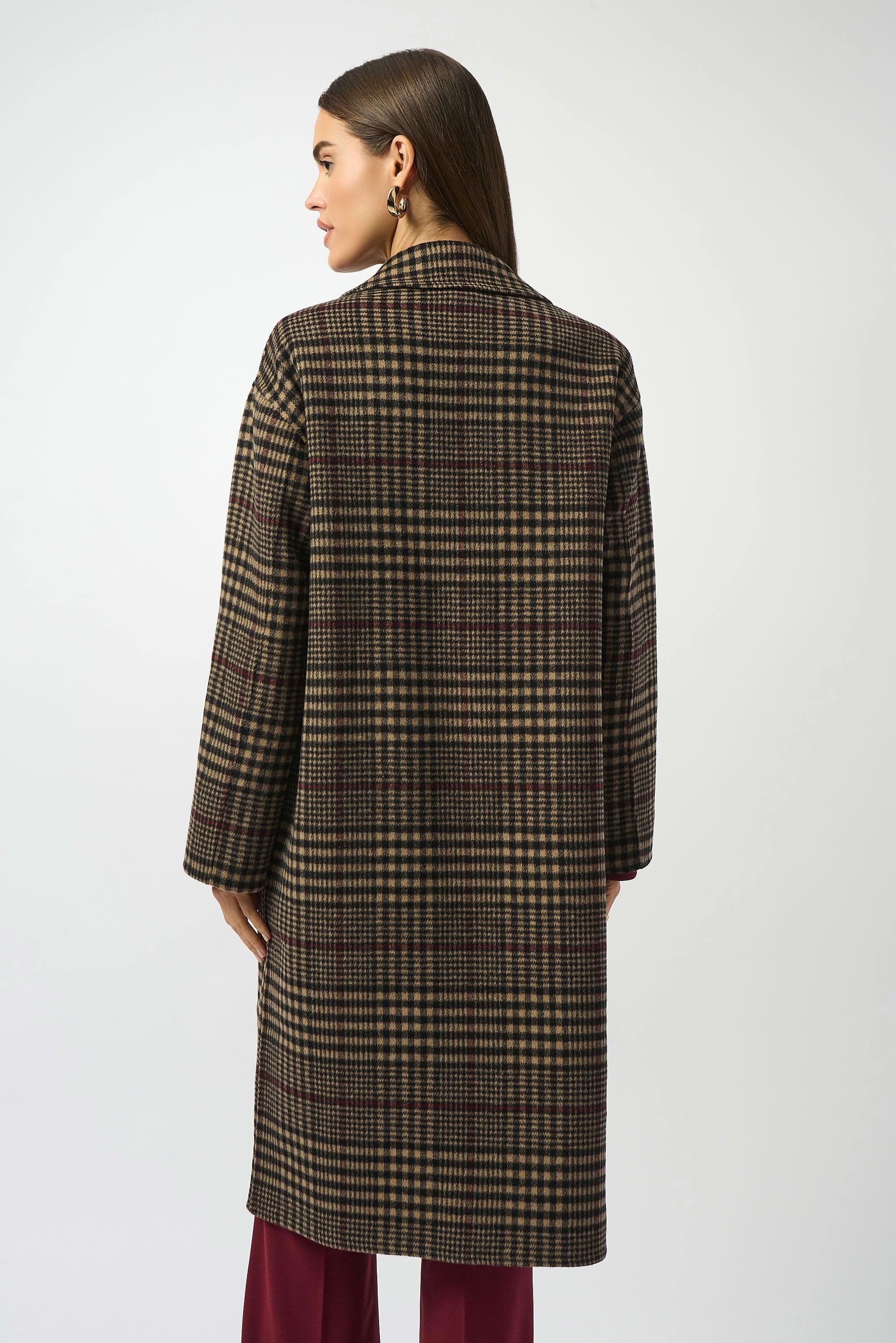 Wool Blend Plaid Double Coat - Image 3