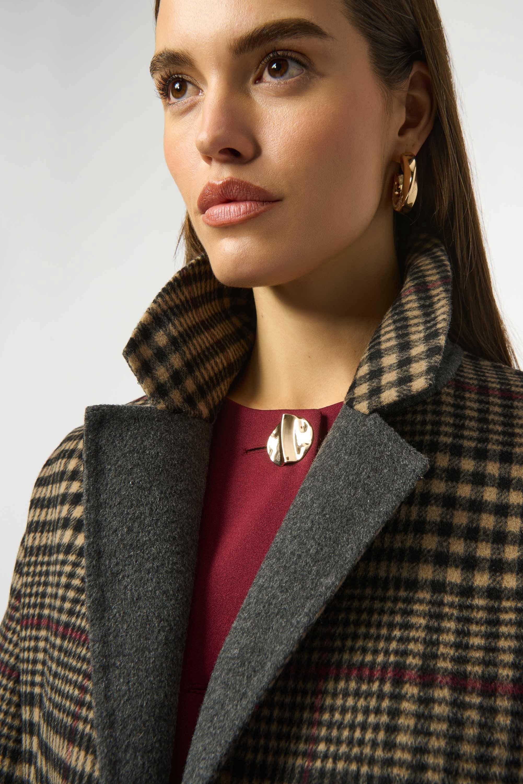 Wool Blend Plaid Double Coat - Image 4