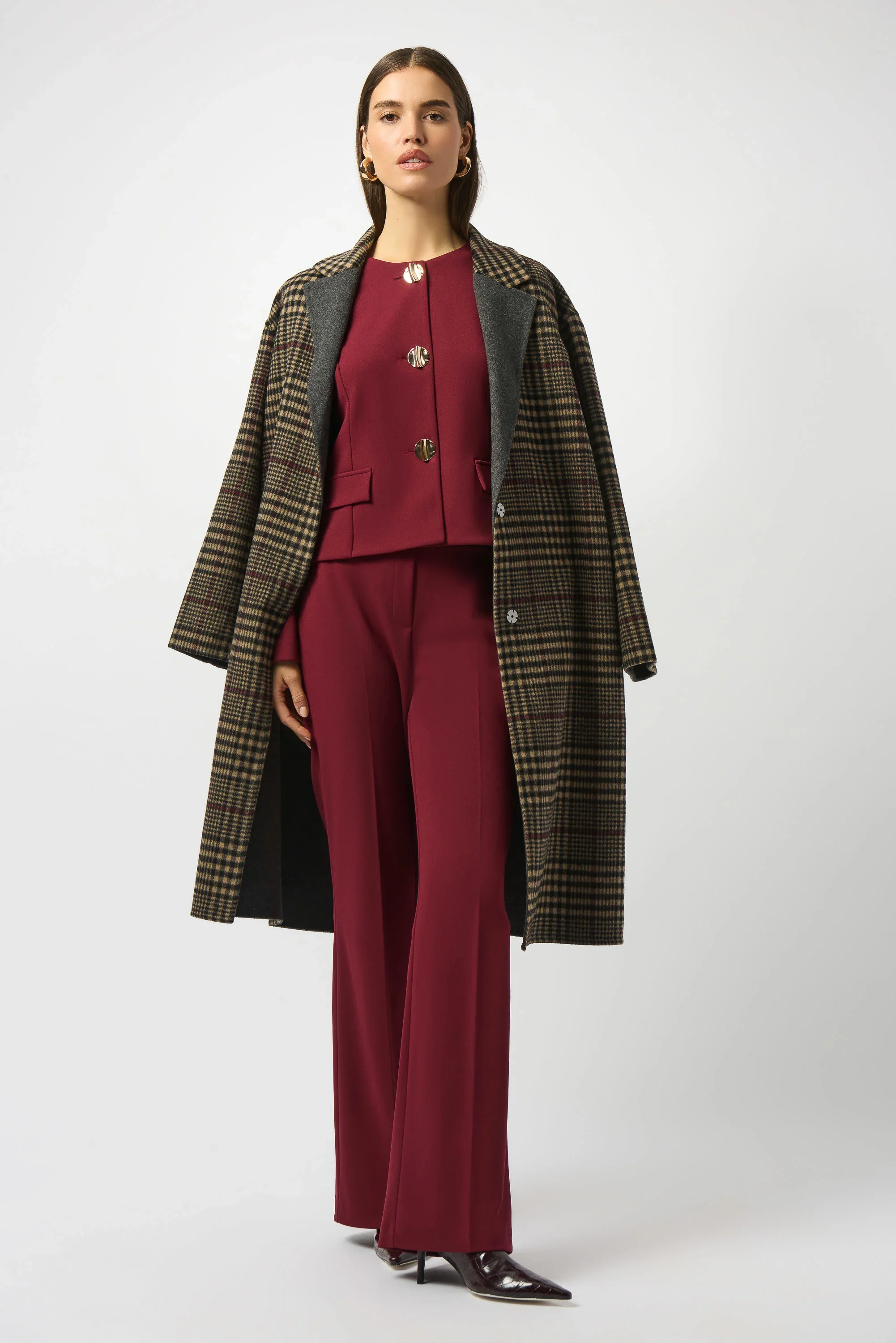 Wool Blend Plaid Double Coat - Image 5